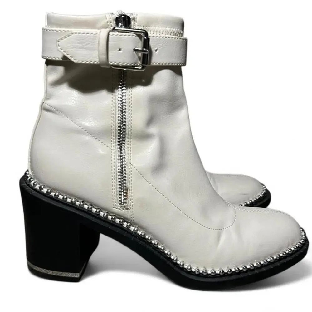 Bcbgeneration white faux leather ankle
